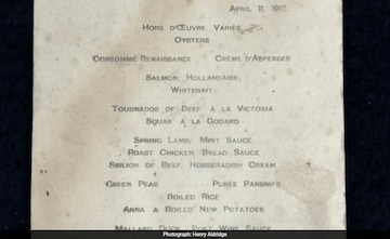 Ce au mâncat pasagerii de pe Titanic? Un meniu din 1912 a fost vândut cu 83.000 de lire sterline