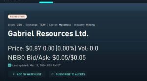 Prăbuşire totală a acţiunilor Gabriel Resources pe Bursa de la Toronto după pierderea procesului cu România. În premarket acţiunile nu mai valorează nimic, fiind cotate la 0,05 dolari. Investitorii şi-au pierdut toţi banii, de vineri până acum dispărând 850 mil. dolari din valoarea companiei. La 15:30 începe tranzacţionarea