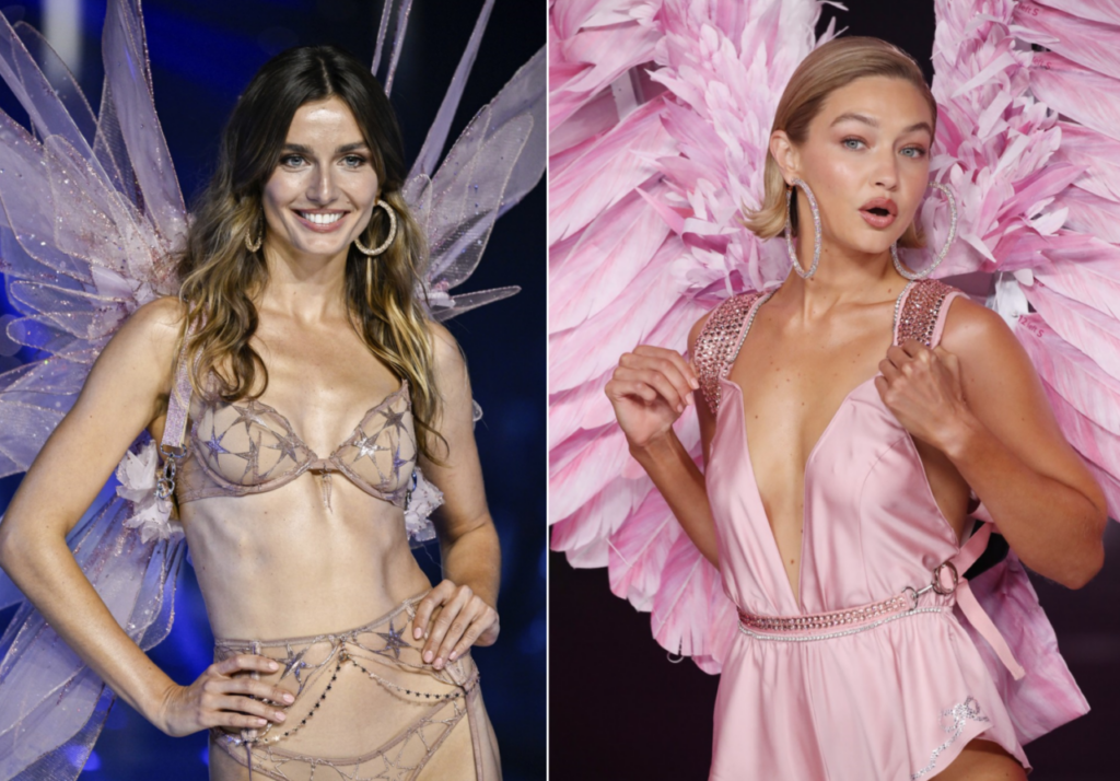 Victoria’s Secret, pe podium după 6 ani. Fotomodelul Andreea Diaconu a defilat alături de surorile Hadid (FOTO)