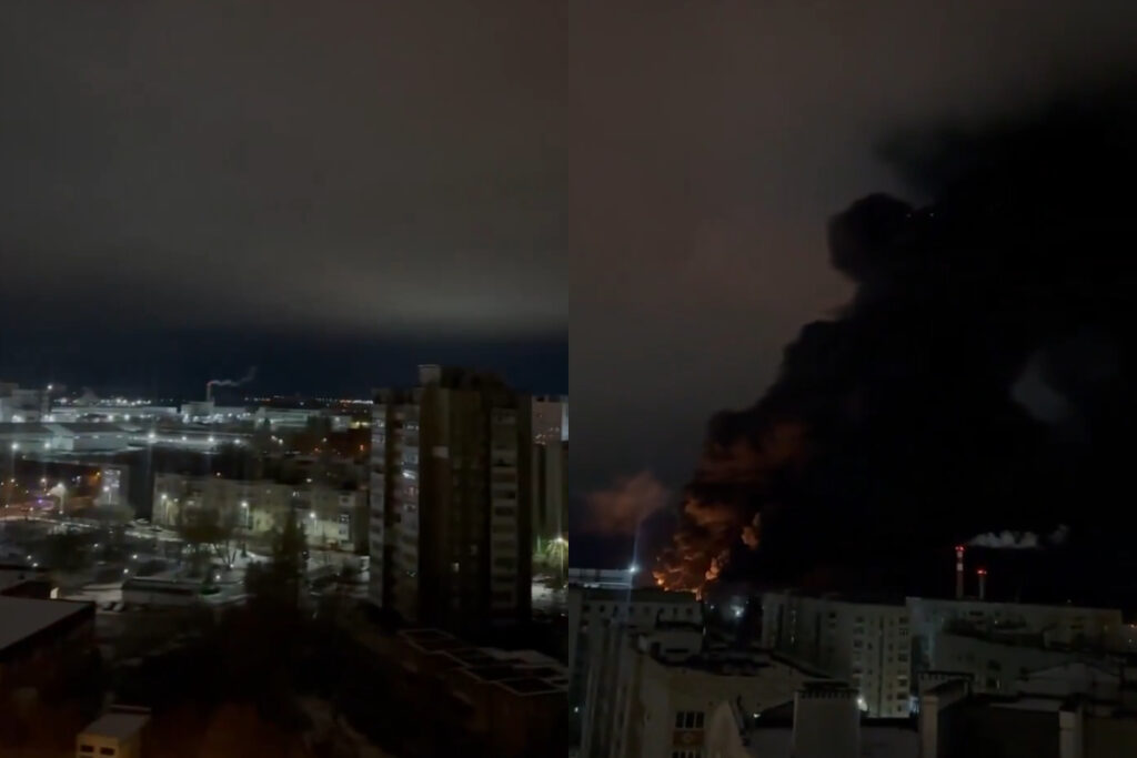 Atac cu drone într-un oraș rusesc. Un incendiu a izbucnit la o uzină care produce componente și sisteme rusești de rachete