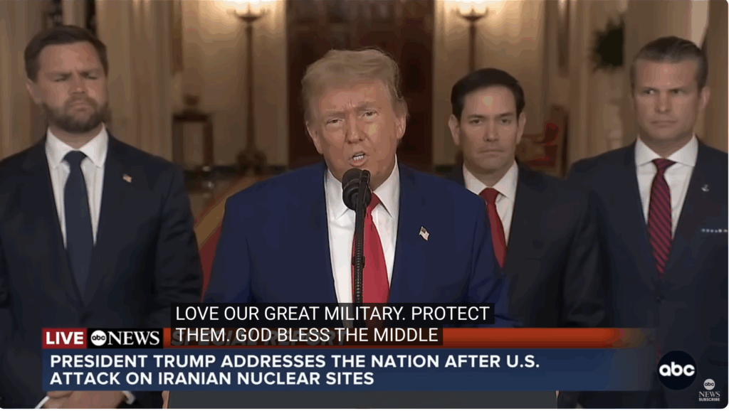 Trump s-a adresat în direct națiunii: Alte ținte pot fi eliminate în câteva minute