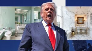 Trump renovează și toaletele Casei Albe, după ce a dărâmat zidurile. Cum arată acum baia Lincoln poleită cu aur